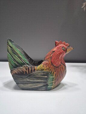 Wood Chicken Hen Decor